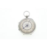 A Victorian silver cased key wind pocket watch with silver dial & working unsigned movement,