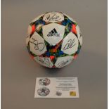 A signed Champions League football signed by Barcelona FC squad from the Barcelona V Juventus
