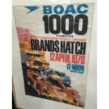 Motorsport poster Brands Hatch 1970 BOAC sponsor interest [NO RESERVE]