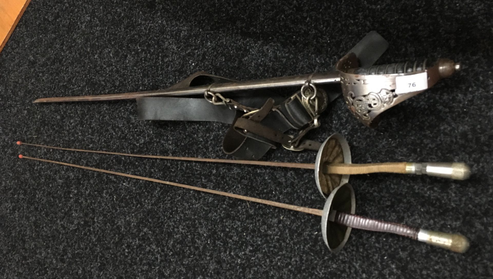 An interesting sword in scabbard and 2 rapiers [NO RESERVE]