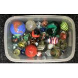 A small collection of marbles inc some with pontil marks [NO RESERVE]