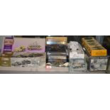 Quantity of military diecast and plastic models including tanks, mainly boxed by Corgi,