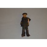 An unboxed vintage Lehmann tinplate Sailor figure with fixed key and working mechanism,