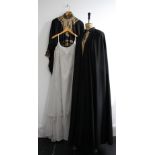 Vintage lot of three 1970s ladies garments including a statement BERNSHAW black full length cape,