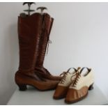 Two pairs of ladies vintage footwear.