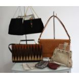 A job lot of 6 mixed era bags including a seed beaded clutch,