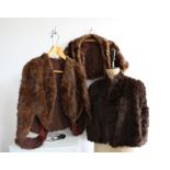 A trio of vintage 1940s/50s fur stoles/capes including one mink and two squirrel.