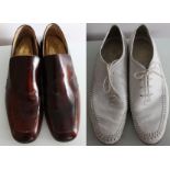 Two pairs of men's vintage shoes.