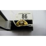 An 18ct gold mens ring set with a diamond, approx 1/3 ct