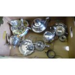 Various silver plated items etc