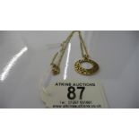 A pendant on chain, both hallmarked 9 ct gold, 4.88g