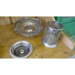 3 silver plated items including Mappin & Webb
