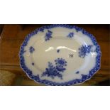 An oval blue and white meat platter "Chelsea" pattern