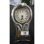 An Art Nouveau hallmarked silver clock