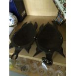 2 Fijian bowls in the shape of turtles