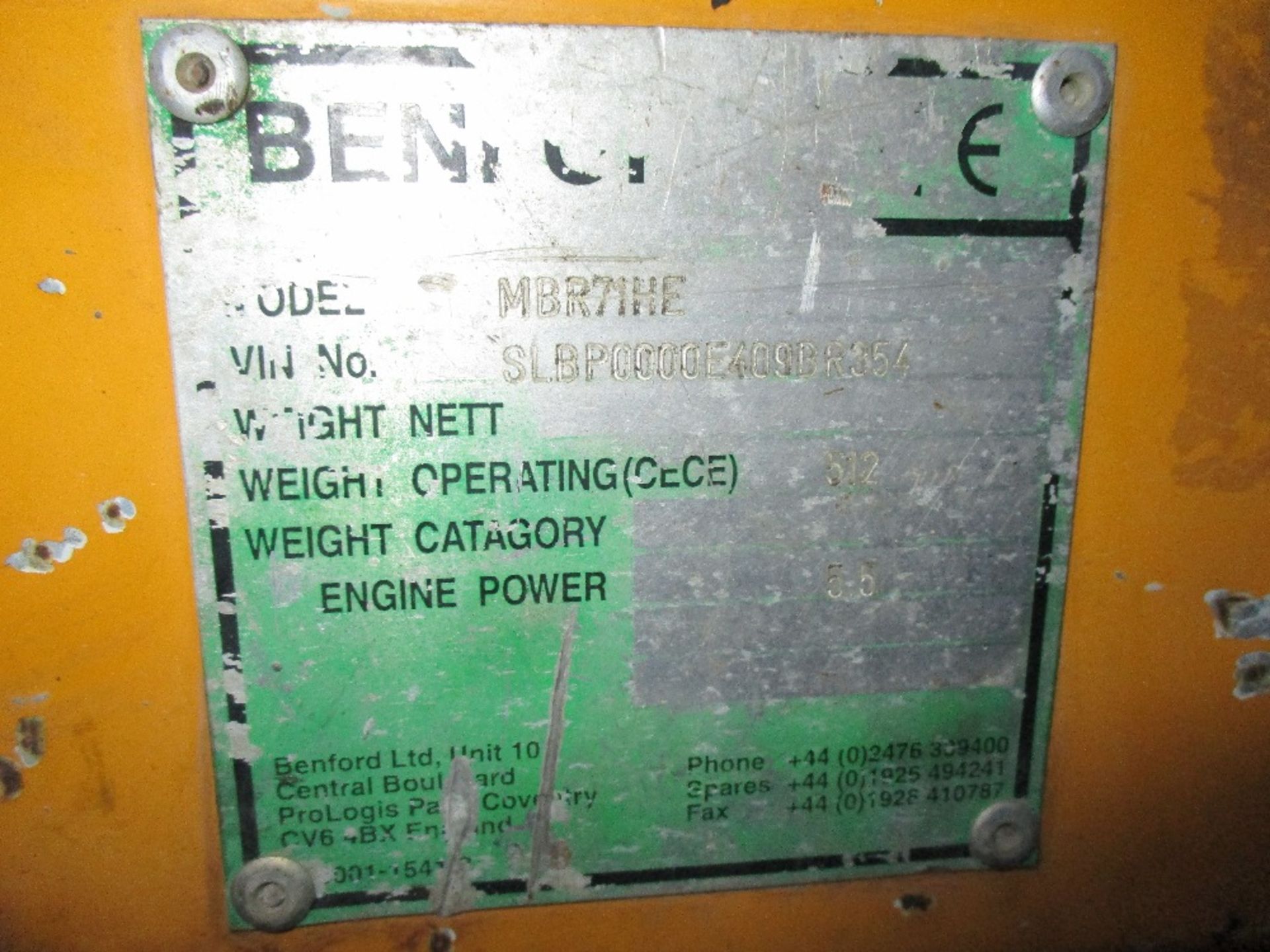 BENFORD TEREX MBR71 ROLLER BREAKER YEAR 2004 - Image 4 of 4