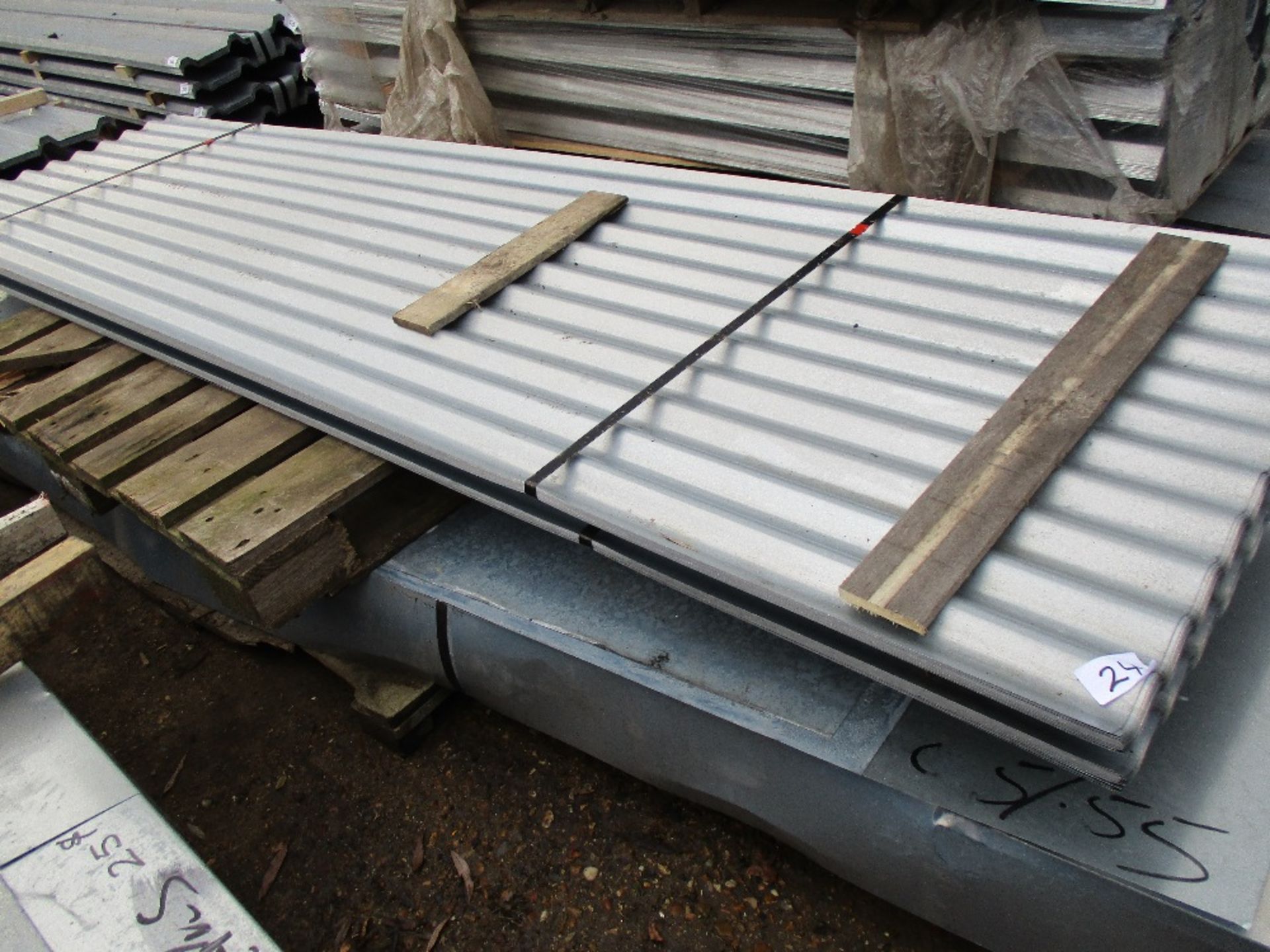 2 x packs of 25no. (50no in total) 10ft corrugated galvanised roof sheets