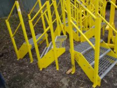 3 X 3TREAD STEPS WITH HAND RAILS 82 CM TREAD WIDTH 53CM TOP TREAD HEIGHT