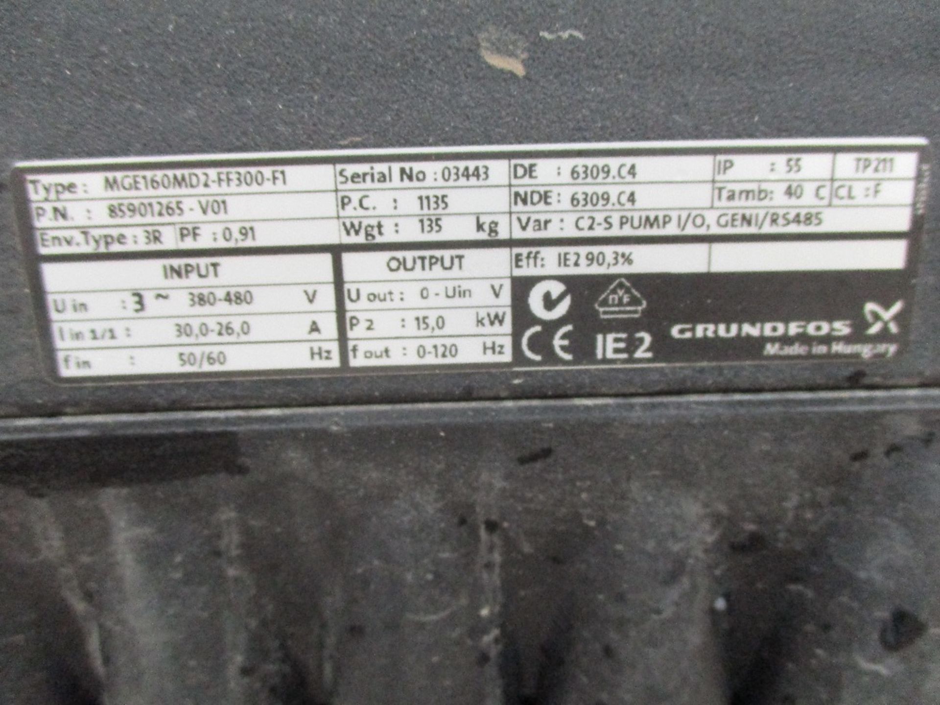 Grundfos NBE50-160 high output static 3 phase pump - Image 5 of 7