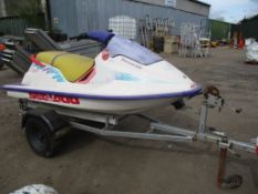 Seadoo Bombardier SPI jetski on trailer