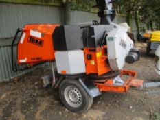 JBM 630MDX 8' TOWED CHIPPER SHREDDER MOUNTED ON TURNTABLE CHASSIS. SHRED
