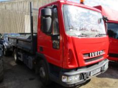 IVECO 75E17 TIPPER, SEMI AUTOMATIC GEARBOX, RED REG: GN59 LHT