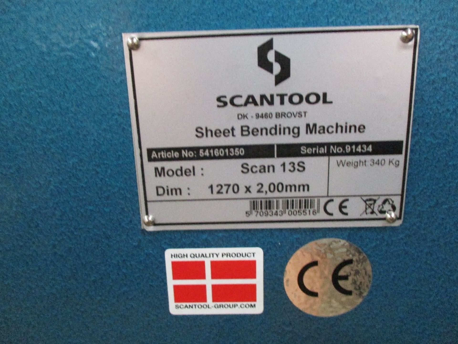 SCANTOOL SCAN135 SHEET BENDING MACHINE FOLDER - Image 2 of 3