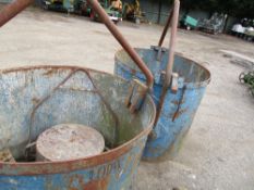 4 X CONCRETE MUCK SKIPS, 2 LARGE AND 2 SMALL