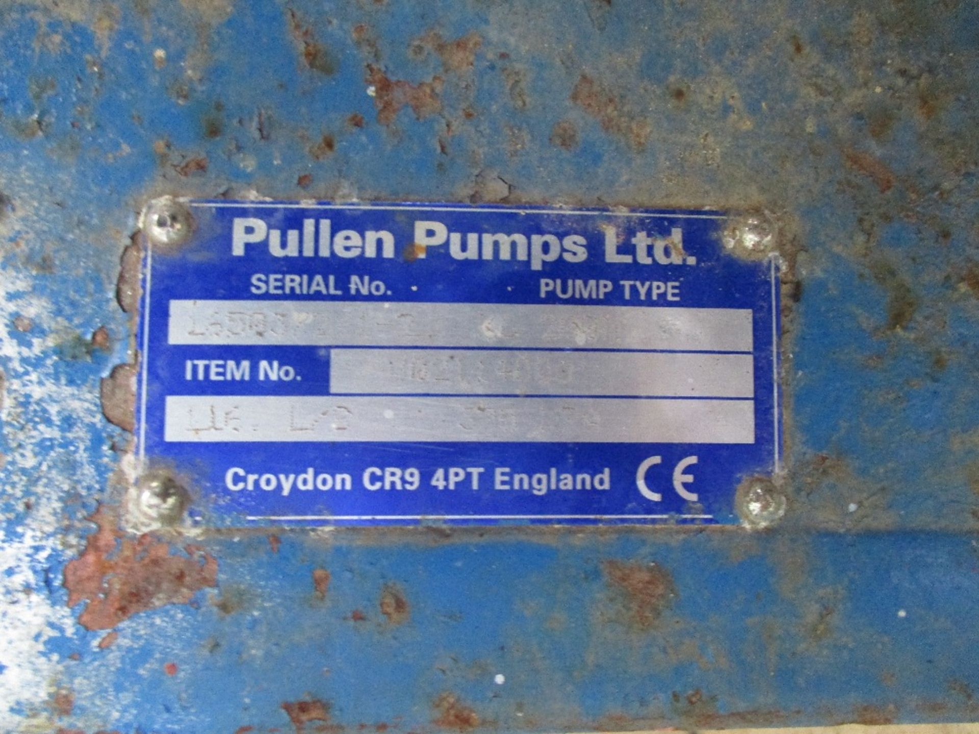 4NO PULLEN M200 HIGH CAPACITY WATER PUMP WITH 3 PHASE MOTOR - Image 3 of 3