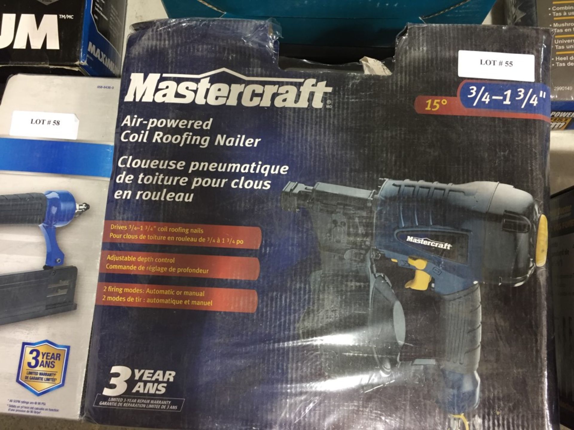 Mastercraft Air-powered Coil Roofing Nailer 3/4" - 1 3/4"