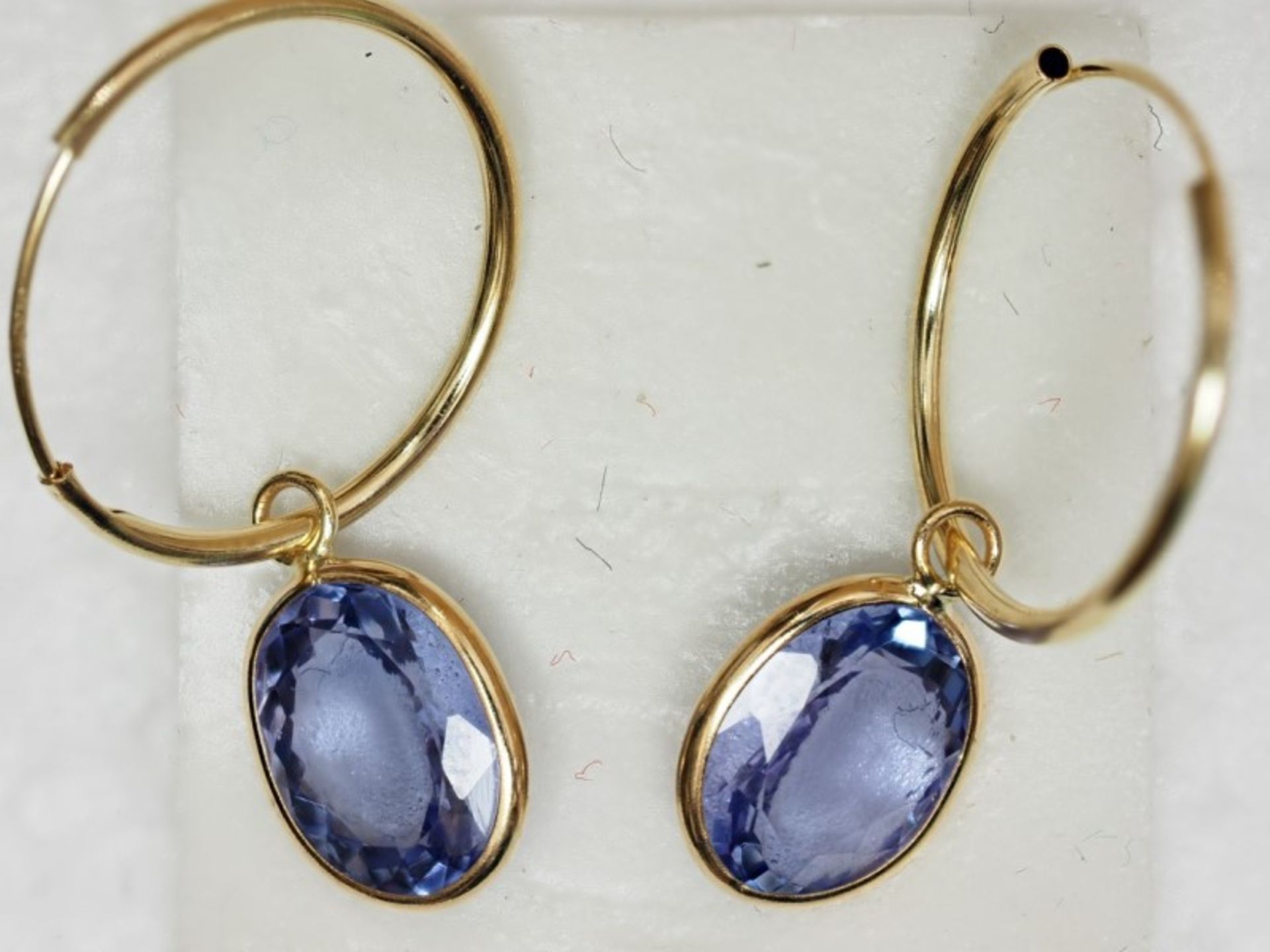 14kt Yellow Gold Tanzanite (3.60ct)Hoop Earrings Insurance Value $1800 - Bild 3 aus 4