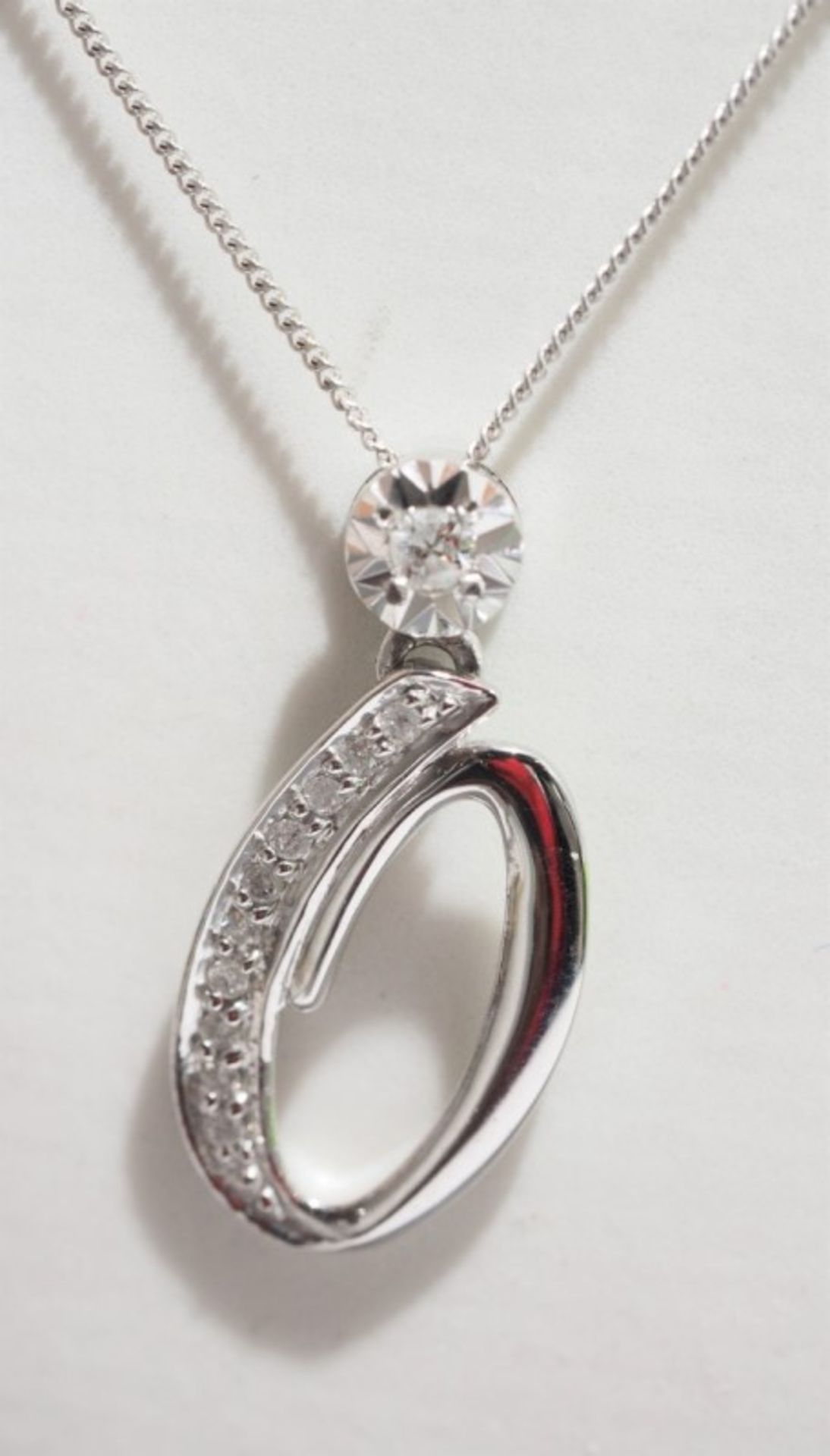 10kt White Gold Diamond ''0'' Pendant Insurance Value $1000