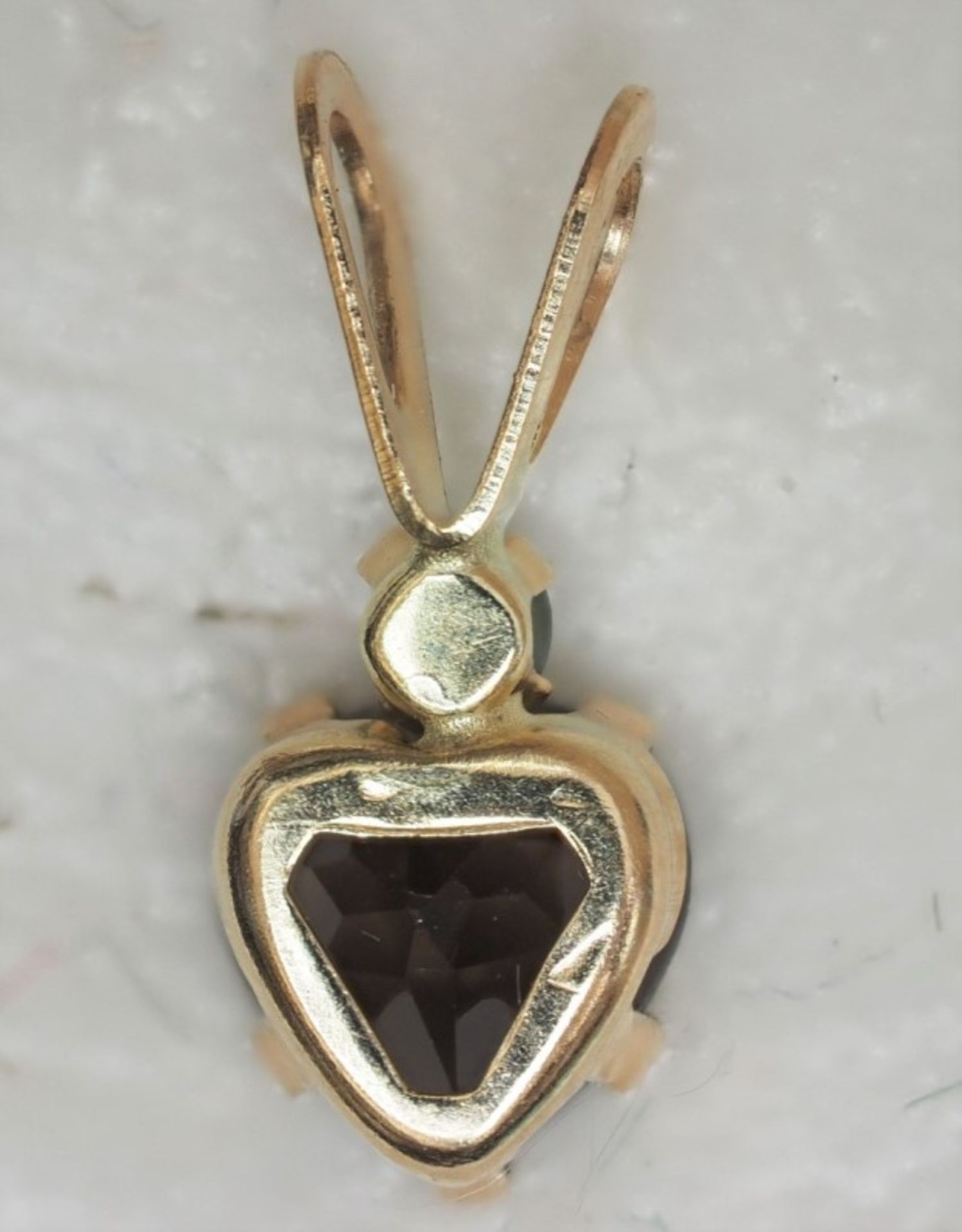 10kt Yellow Gold Alexandrite & Smokey Topaz Heart Shaped Pendant Retail $100 - Image 2 of 2