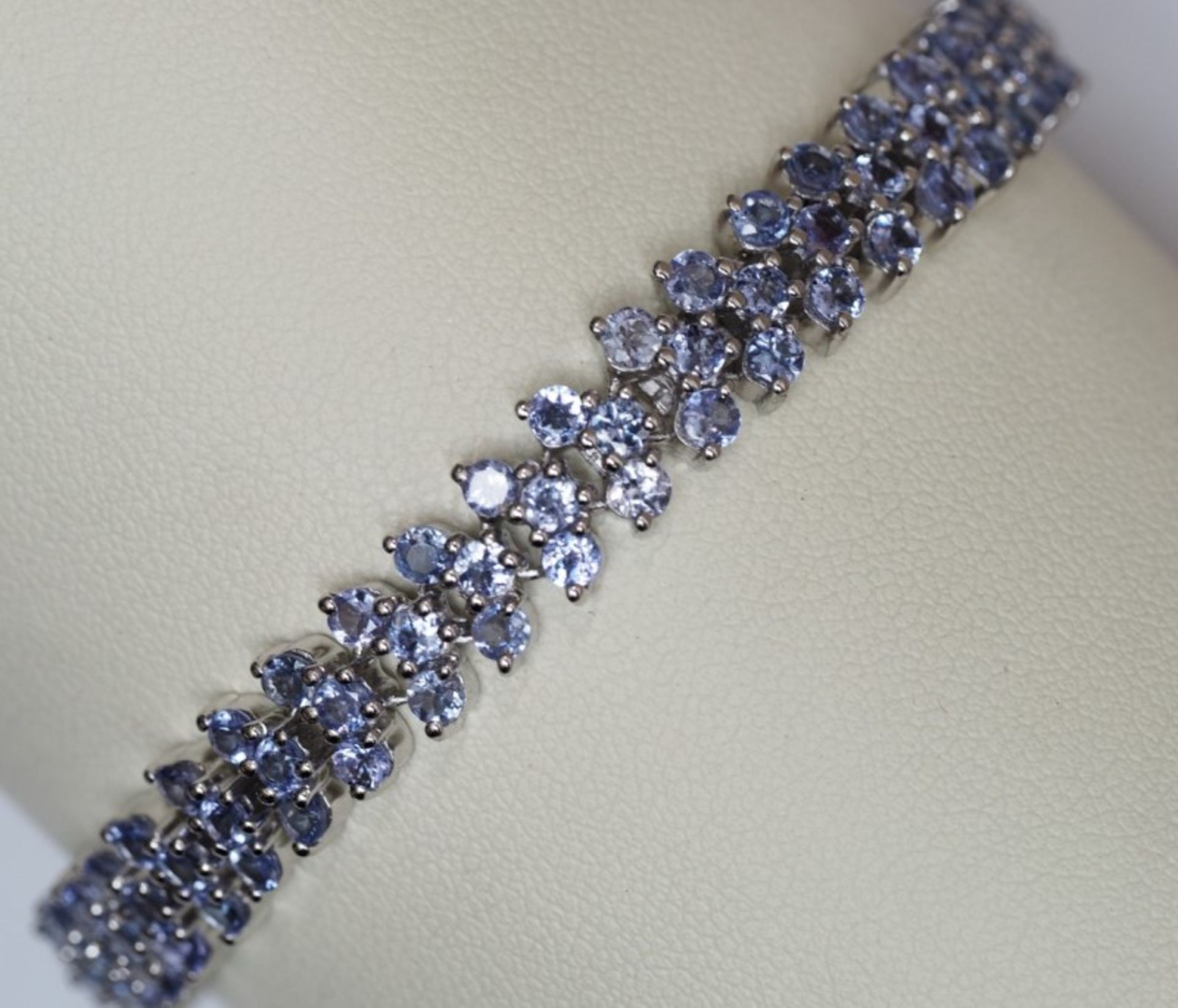 Sterling Silver Tanzanite(10.00ct) Tennis Bracelet Insurance Value $1699