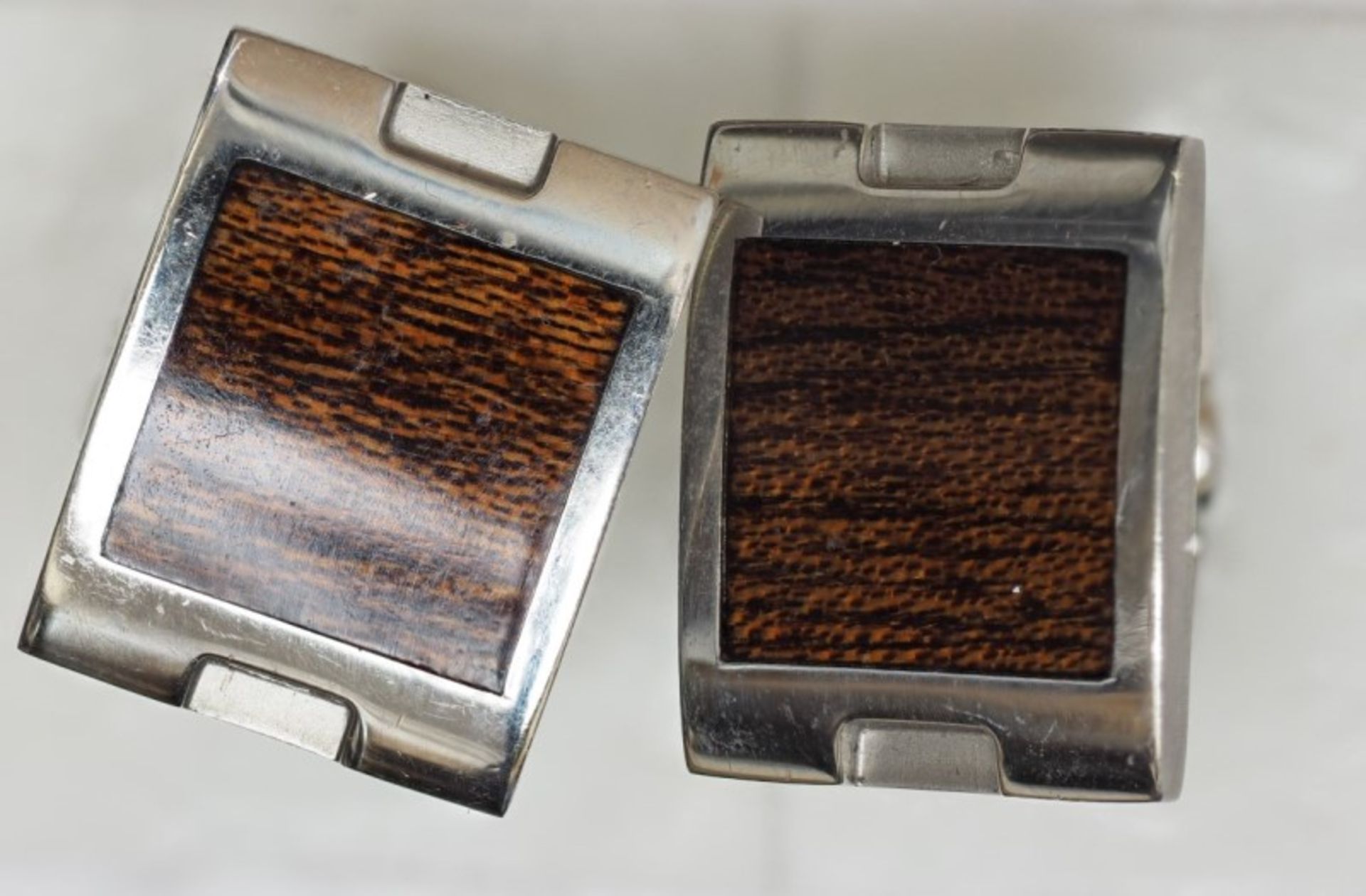 Stainless Steel /Wood Cuff Links Retail $120 - Image 2 of 2