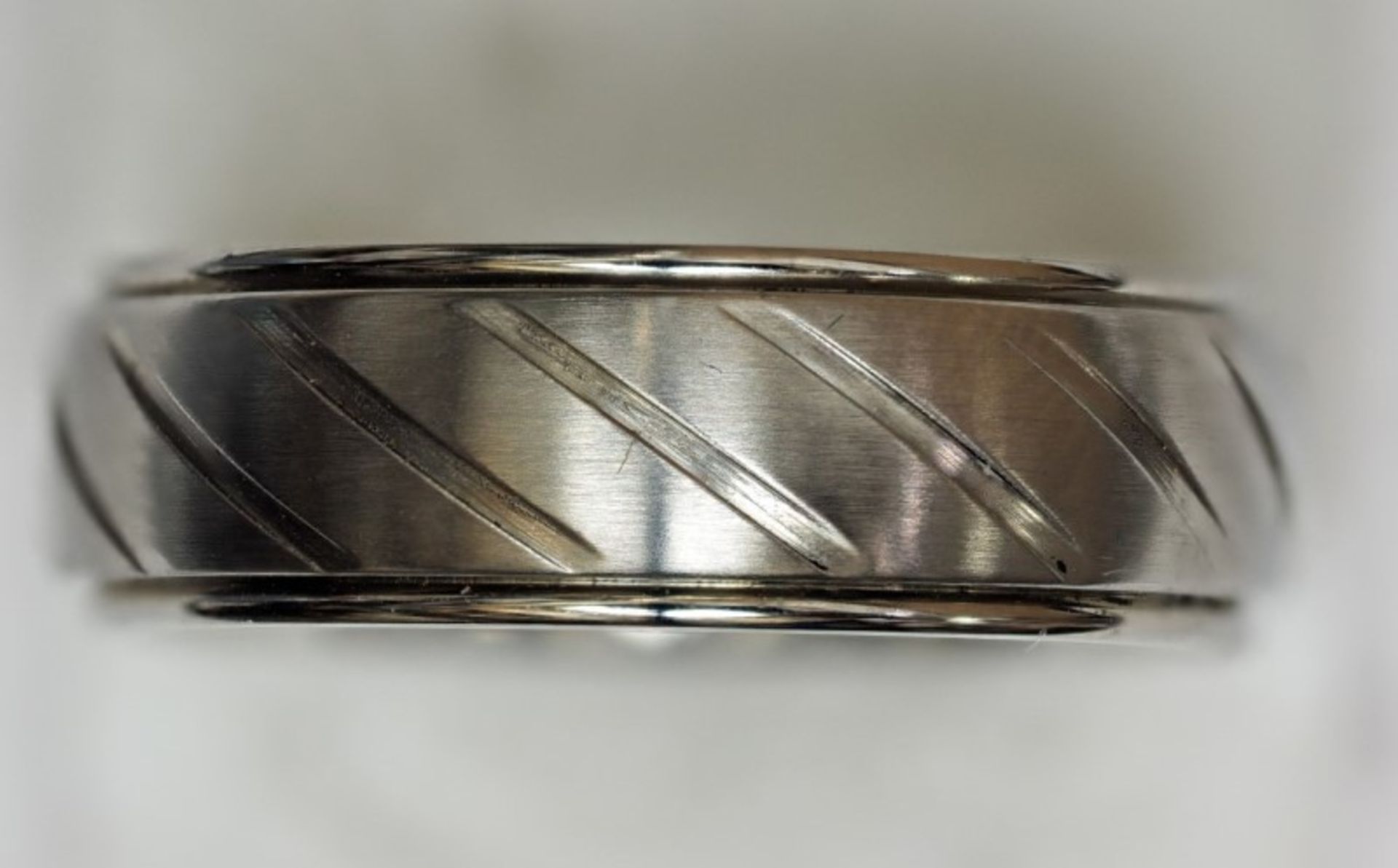 Stainless Steel Stripe Band Men's Ring Retail $100