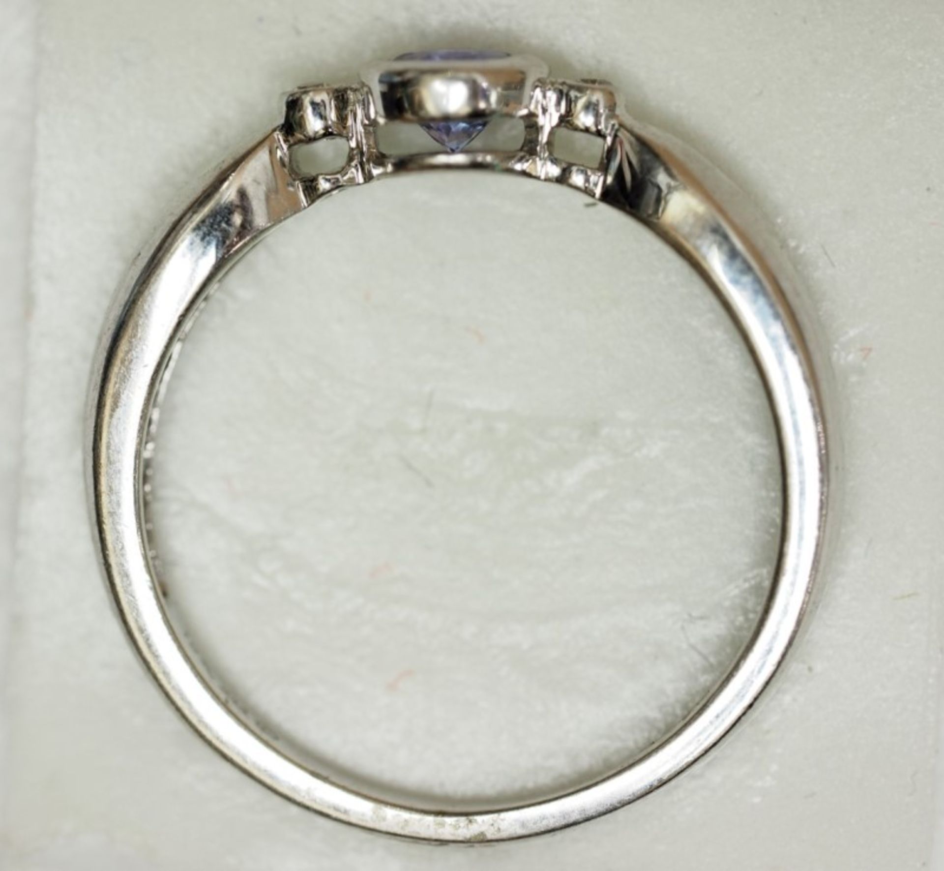 10kt White Gold Tanzanite (0.30ct) & Diamond Ring Insurance Value $1235 - Image 3 of 4