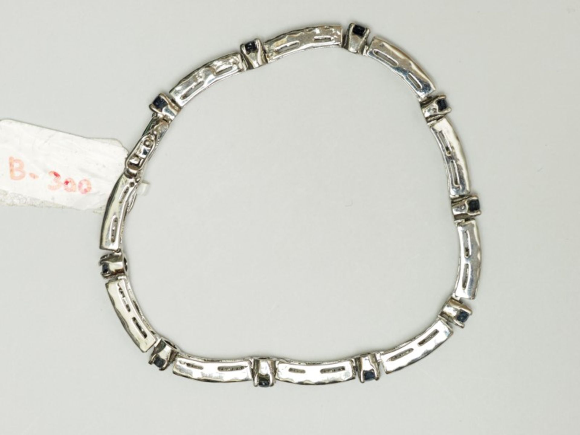 Sterling Silver Natural Blue Sapphire Bracelet Insurance Value $950 - Image 2 of 4