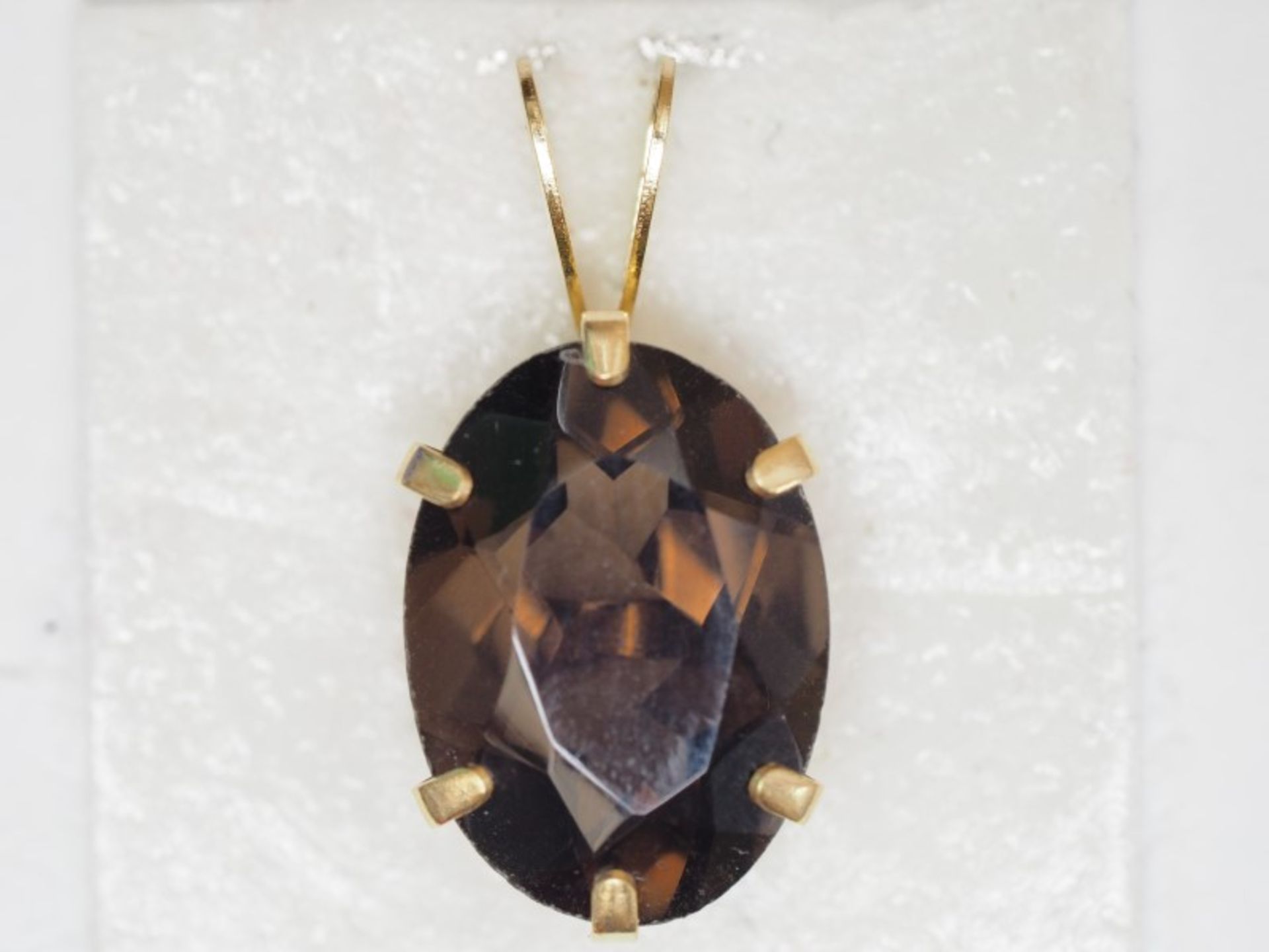 14kt Yellow Gold Smokey Quartz (4.5ct)Pendant Earrings Retail $600