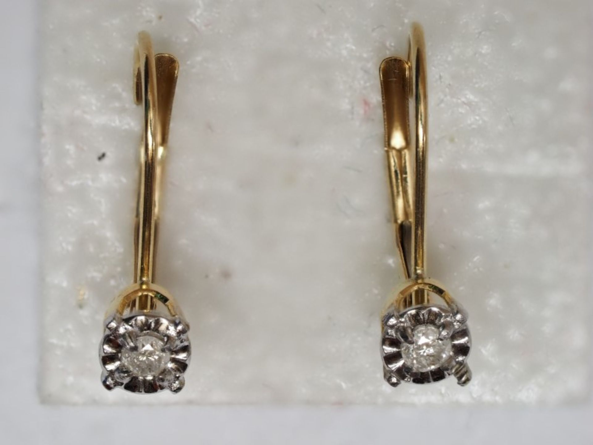 14kt Yellow Gold Diamond (0.085ct) Earrings Insurance Value $572