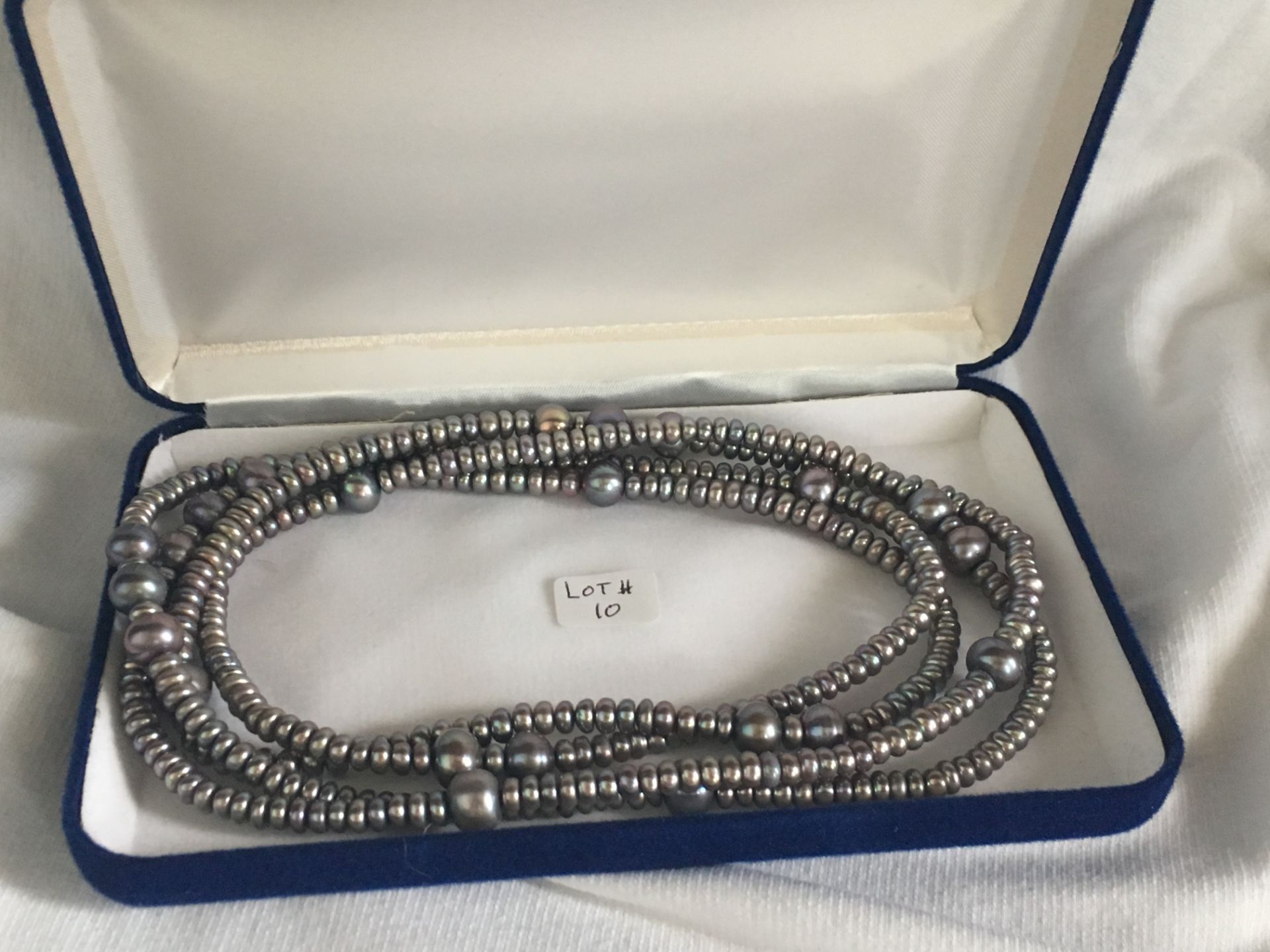 Natural Pearl Necklace wt 100.20 gr/ Pearls Dark Green Value $665