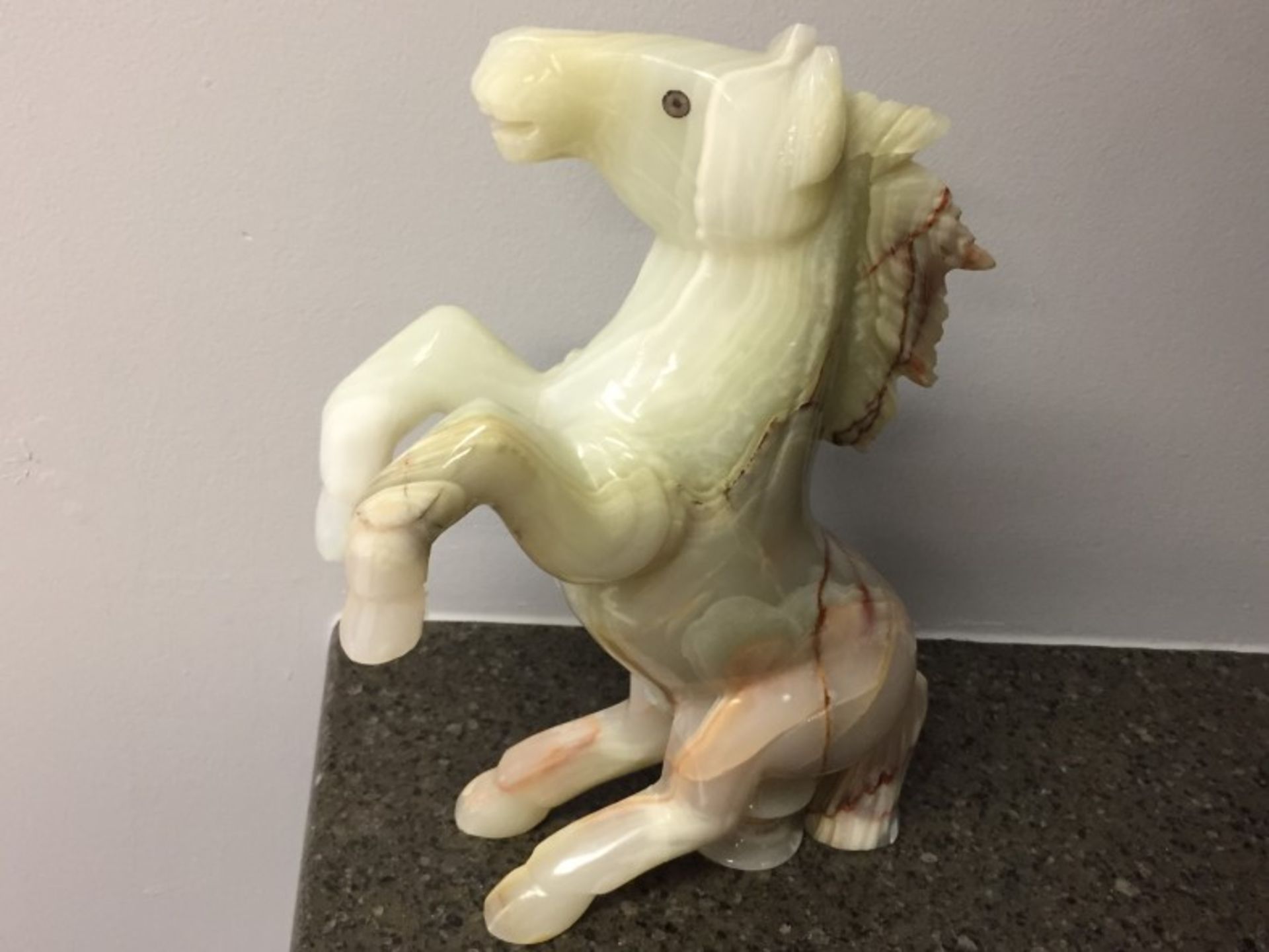 Hand Carved onyx horse Statue