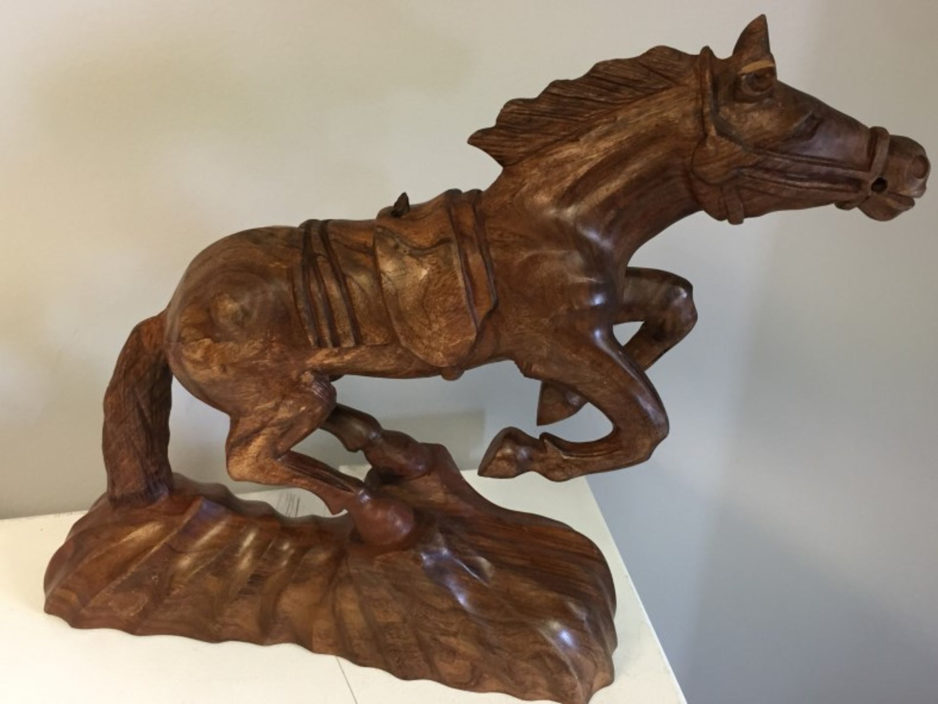 Hand Carved rosewood Horse statue - Image 2 of 2