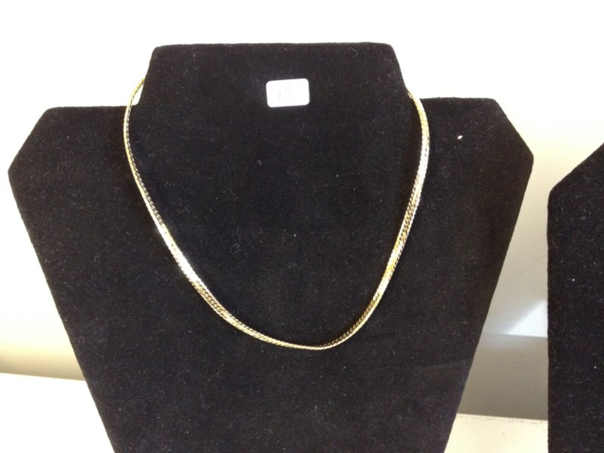 Gold tone 12" Herringbone Necklace