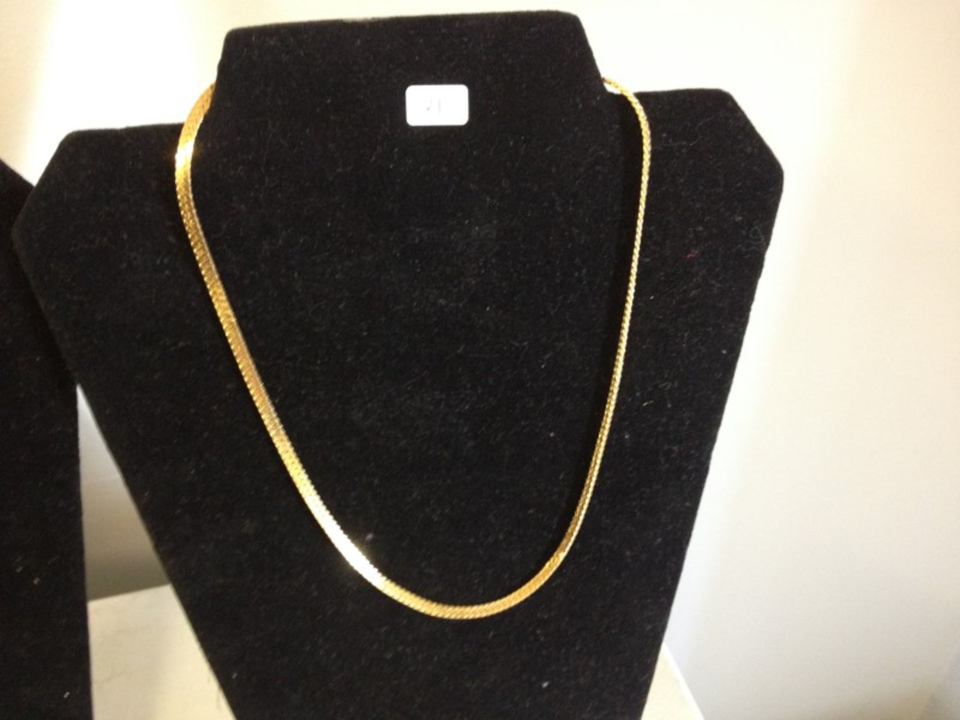 Gold tone 18" Herringbone Necklace