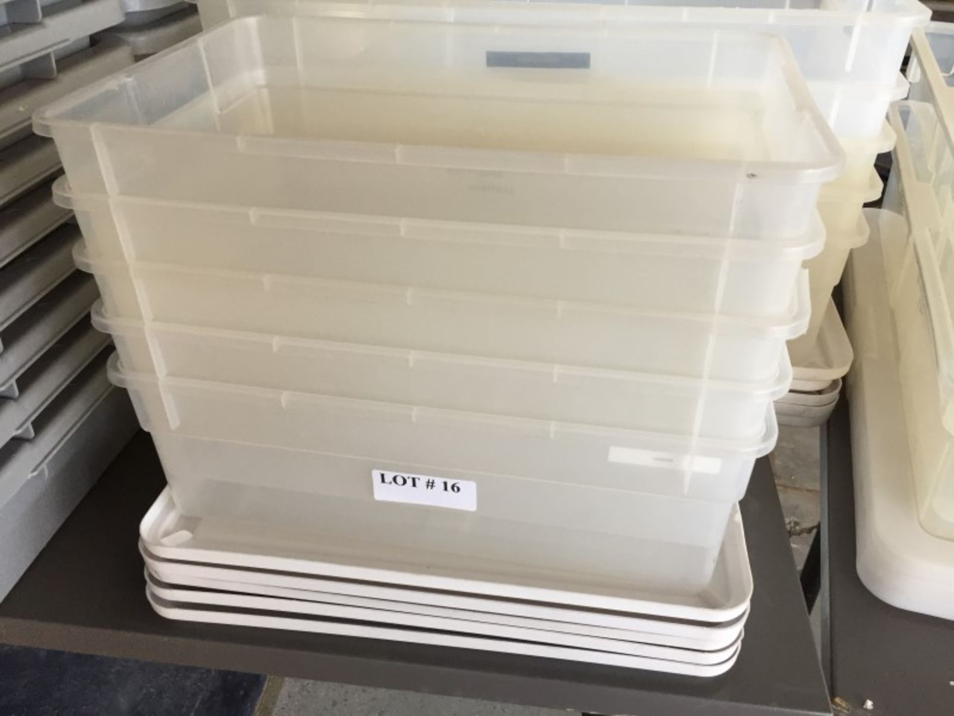 lot 5 Plastic storage with lids -small