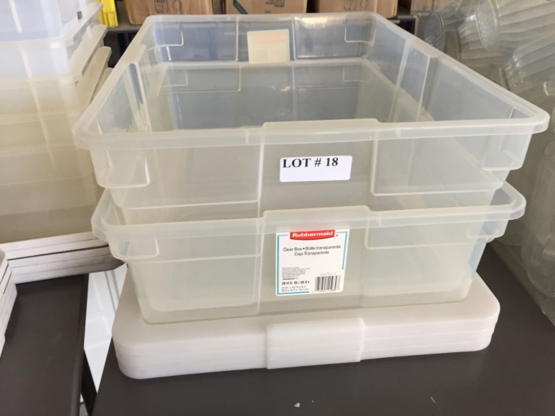 lot 2 plastic storage with lids - Large