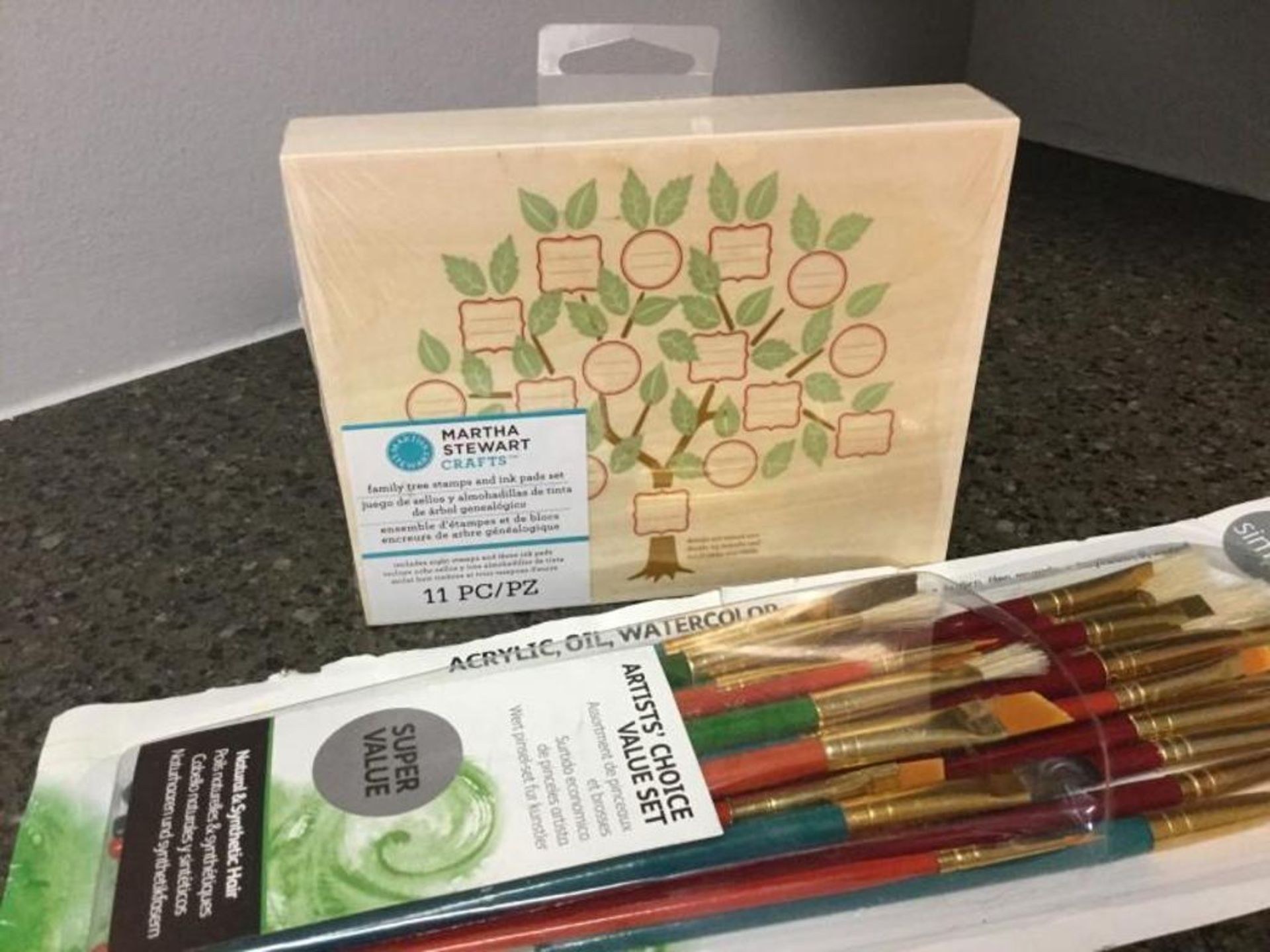 Paint brushes and Stamp set