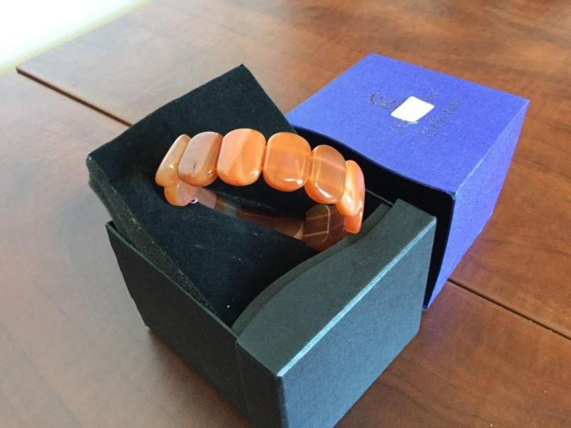 Orange gemstone bracelet - Value of $120 - Image 2 of 2