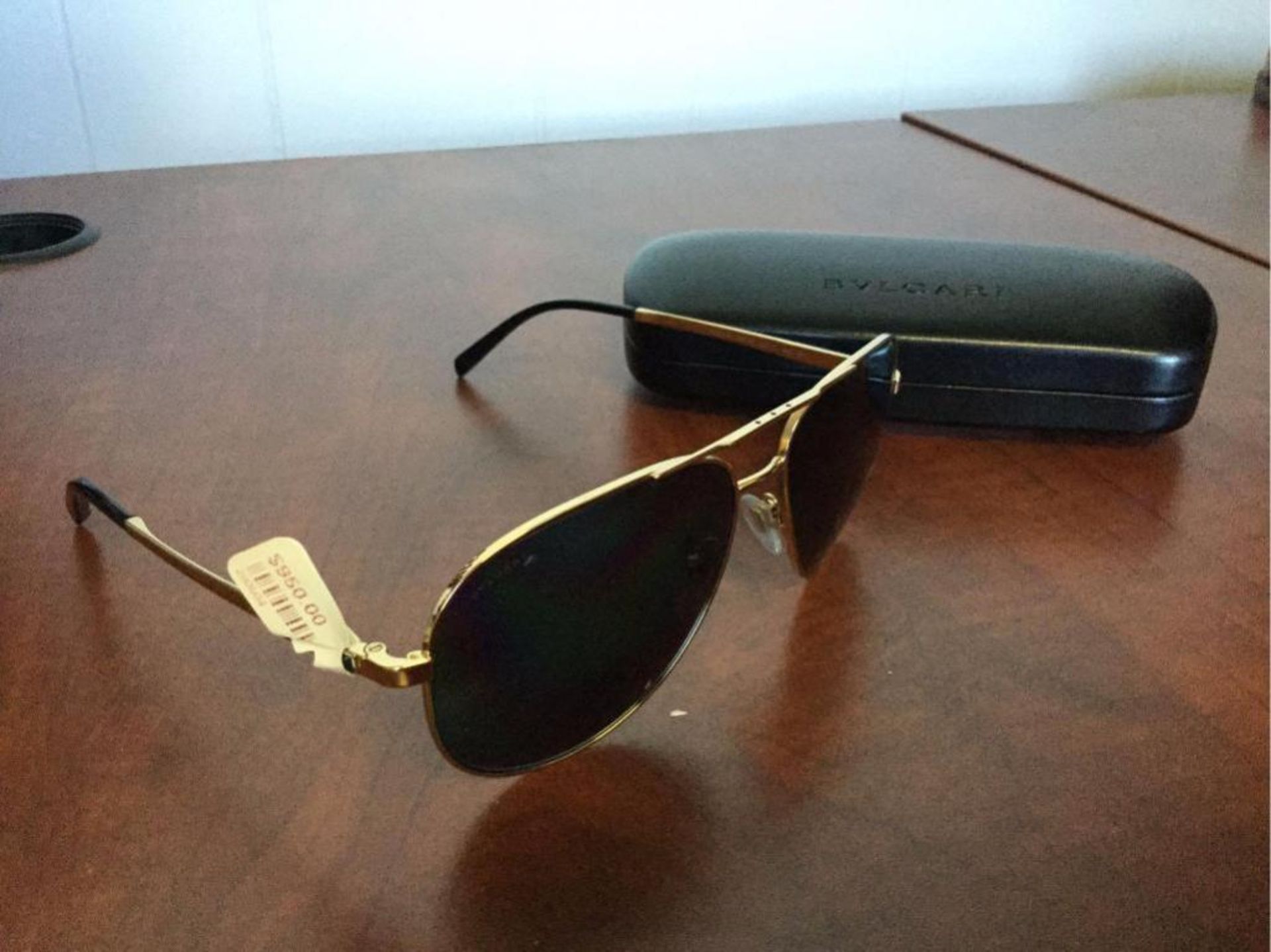 Bvlgari Gold Frame Mens Sunglasses - Value of $950 - Image 2 of 2